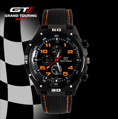 Homens Quartz Causal Esporte Aviador Piloto Militar Do Exército Silicones Rublle Racer Assista GT Marca 2015 Mais Quente Venda Legal Relógios de Presente