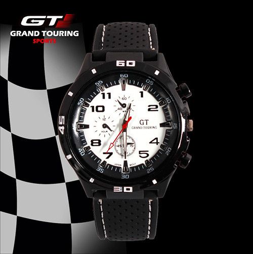 Orologio da uomo al quarzo causale sportivo militare pilota aviatore esercito siliconi Rublle Racer GT marca 2015 orologi regalo cool di vendita più calda