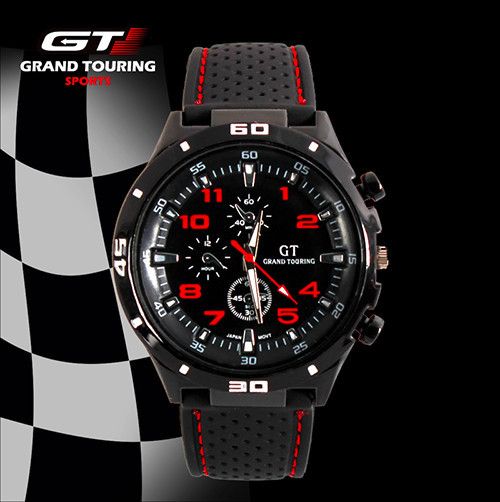 Homens Quartz Causal Esporte Aviador Piloto Militar Do Exército Silicones Rublle Racer Assista GT Marca 2015 Mais Quente Venda Legal Relógios de Presente