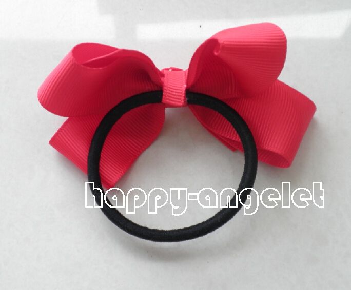 소녀 모자는 Bowknot 로프 리본 bobbles 포니 테일 헤어 밴드 3 인치 그 로그 랭 리본 헤어 액세서리 20 색 PJ5201를 헤어 밴드