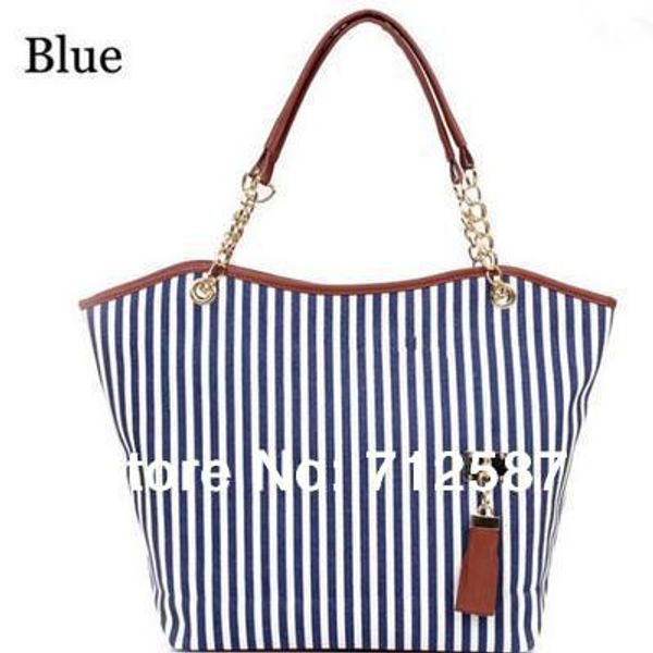 

Wholesale-holiday sale bags Handbags fashion women Stripe Street Snap Candid Tote Canvas Shoulder Bag drop shipping #5361