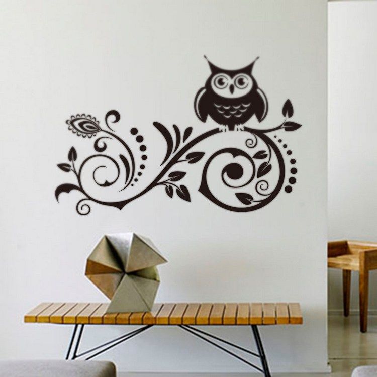 Bedroom Decor Stickers larger art vinyl wall stickers decal large black owl room decor Bedroom Decor Stickers larger art vinyl wall stickers decal large black owl room decor