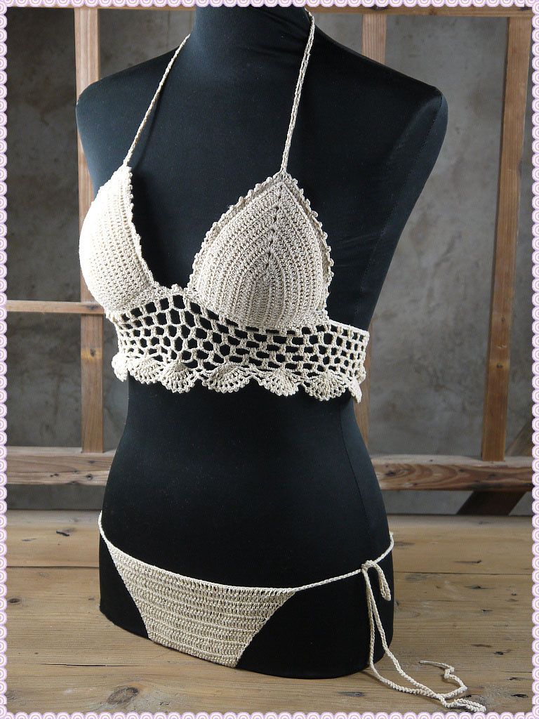 Handmade Crochet Bikini Set, Crochet Hippie Swimwear, Crochet Swimsuits ...