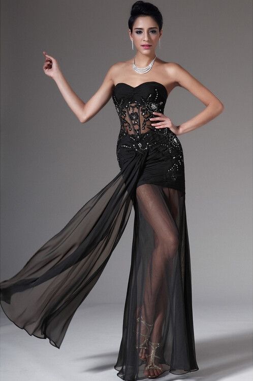 Impeccable Top Popular 2014 Cheap Modest Prom Dresses Black Long