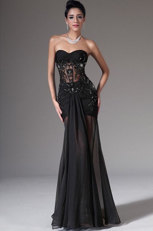 Impeccable Top Popular 2014 Cheap Modest Prom Dresses Black Long