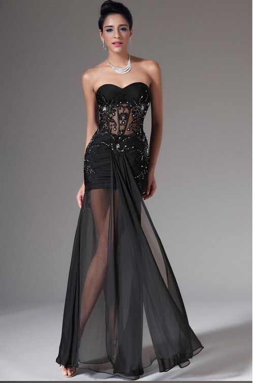 Impeccable Top Popular 2014 Cheap Modest Prom Dresses Black Long