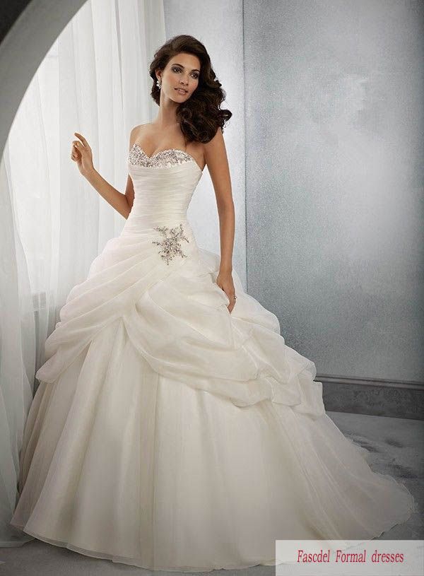 2014 In Stock Exquisite Sweetheart Wedding Dresses Back Lace Up Bodice ...
