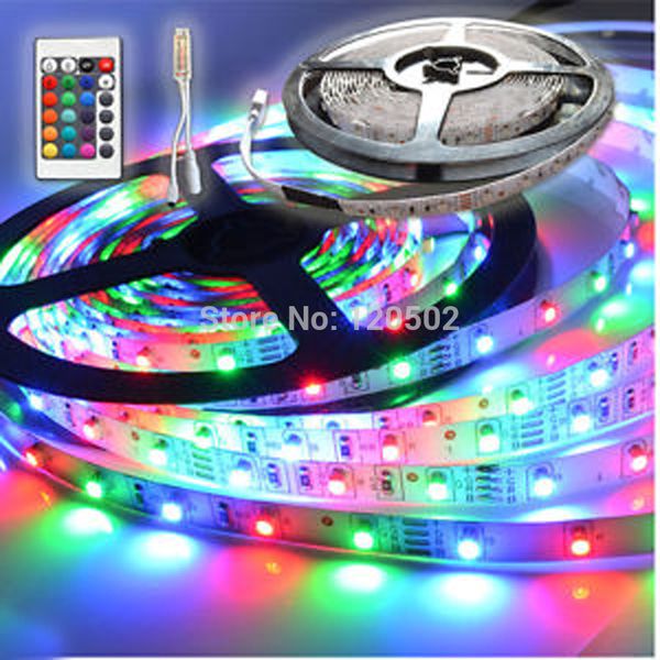 

Новый!! 3528 RGB SMD 60 LED / M LED Strip Light + 24KEY мини-пульт дистанционного управления