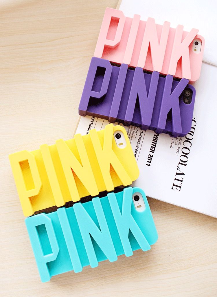 Casos Secret PINK 3D de silicona suave goma cubierta de la caja de Victoria el iPhone 5 5G 5S Shell Pouch
