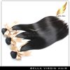 Brazilian Human Hair Weave com fecho de laço de bases de seda (3.5x4) Sedosa cor natural em linha 4 pc lote Bellahair