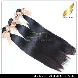 Mänsklig hårförlängning Brasiliansk Virgin Silky Rak Hårväft 10-34 tums Grad 9A 3PCS Lot Naturlig Färg Gratis Frakt