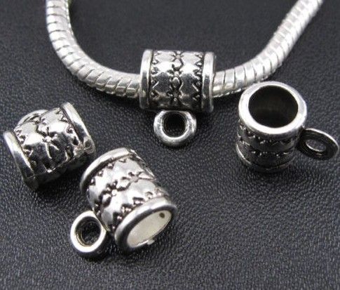 300 Stück Legierung Bails Spacer Perlen Antik Silber Bronze für Charms für DIY Halskette Schmuckherstellung Erkenntnisse 8x11mm Loch 5mm