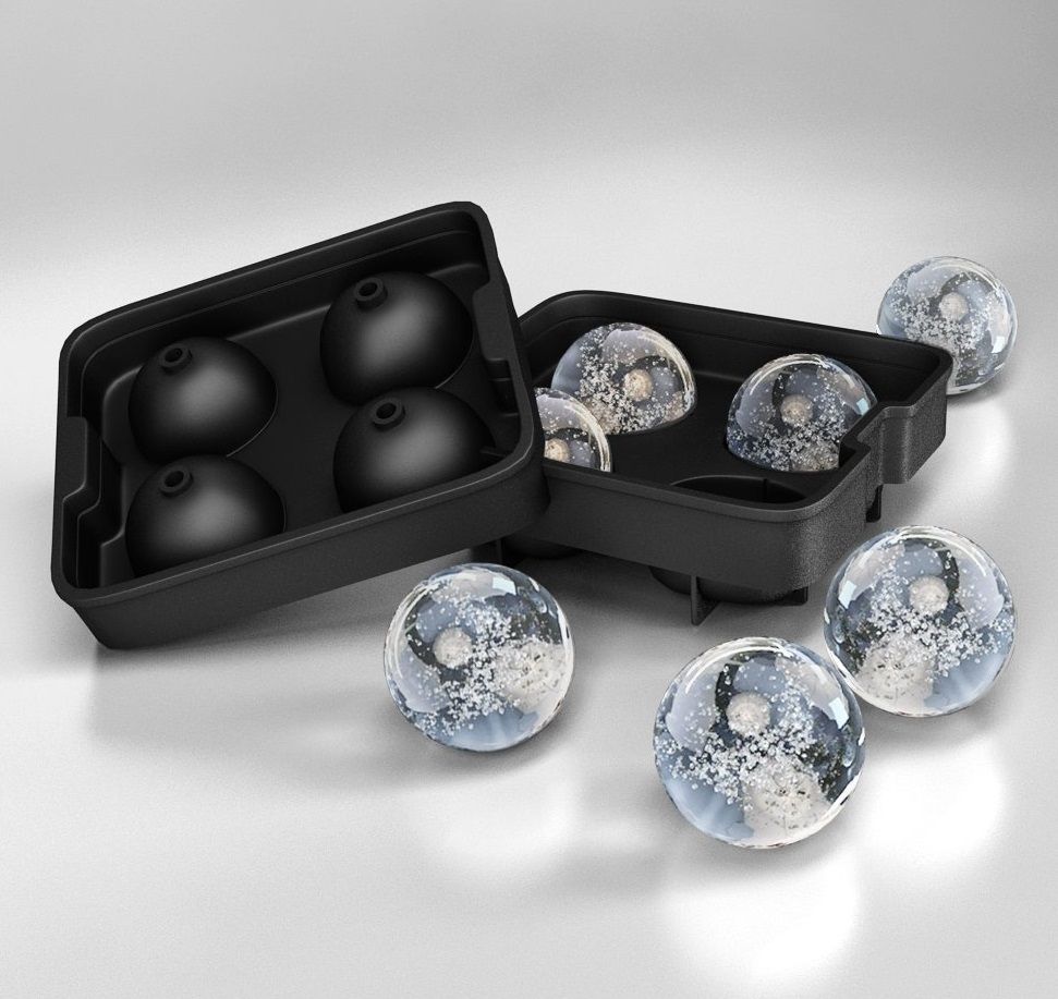 2021 Silicone Ice Ball Maker Sphere Mold 4 Ice Balls Round Ice Mould
