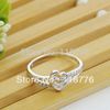 New Arrive Fashion Accessories Jewelry White Gold Plated CZ Diamond Rhinestone Heart Wedding Engagement Promise Rings For Women