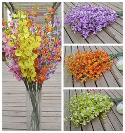 Silk Orchids Flower Oncidium 94cm/37 inches Artificial Orchid for Wedding Flower Home Christmas Party Decorations Photograph Props