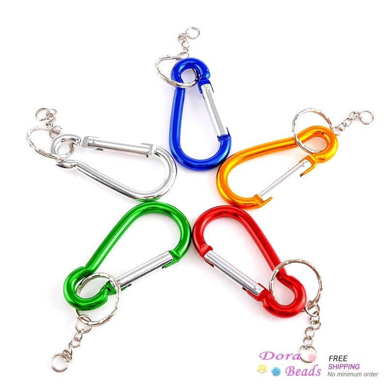 2019 Carabiners Climbing Camp D Ring Keychains Clips Hooks Mixed 7x3