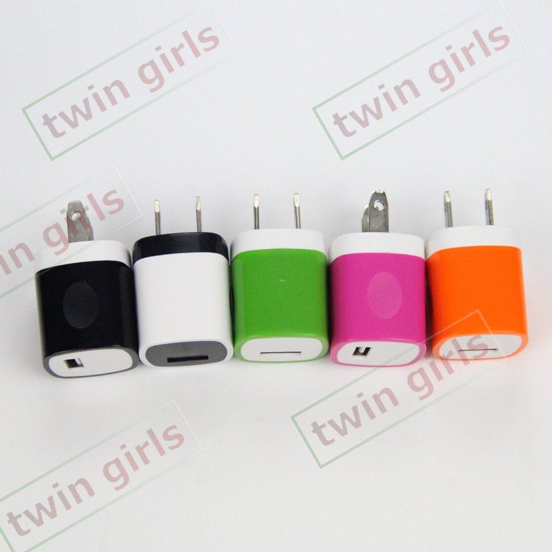 Candy Colored US Plug USB Power Wall Carger Adapter Adapter do iPhone 6 6G 5S 5C 5G 4S Samsung Galaxy S4 S5 S6 Note3 N9000