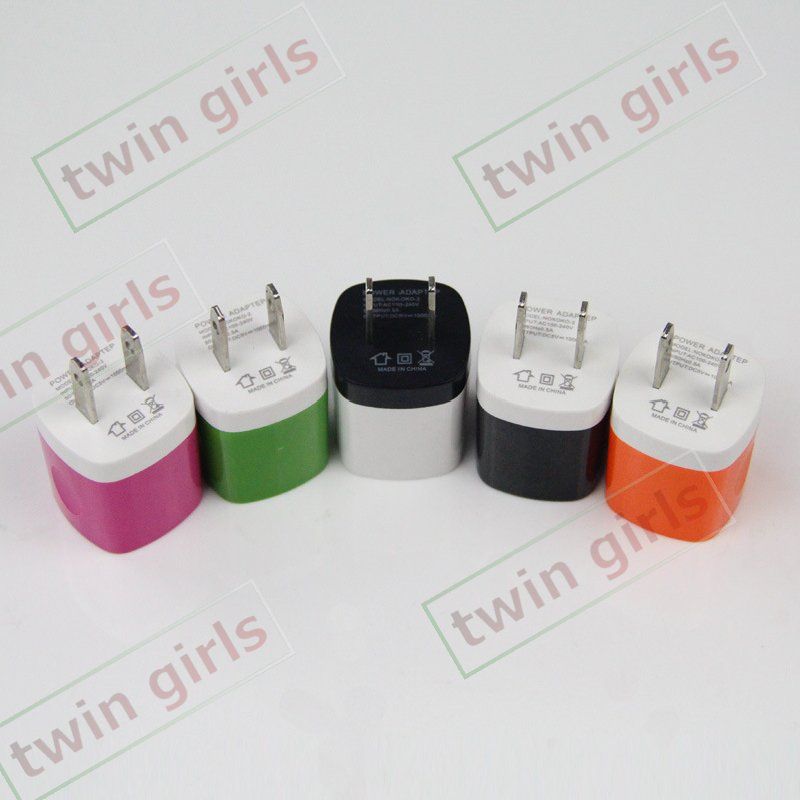 Candy Colored US Plug USB Power Wall Home Travel Charger Adapter för iPhone 6 6G 5S 5C 5G 4S Samsung Galaxy S4 S5 S6 Note3 N90002787513