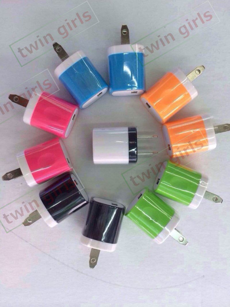 Candy Colored US Plug USB Power Wall Carger Adapter Adapter do iPhone 6 6G 5S 5C 5G 4S Samsung Galaxy S4 S5 S6 Note3 N9000