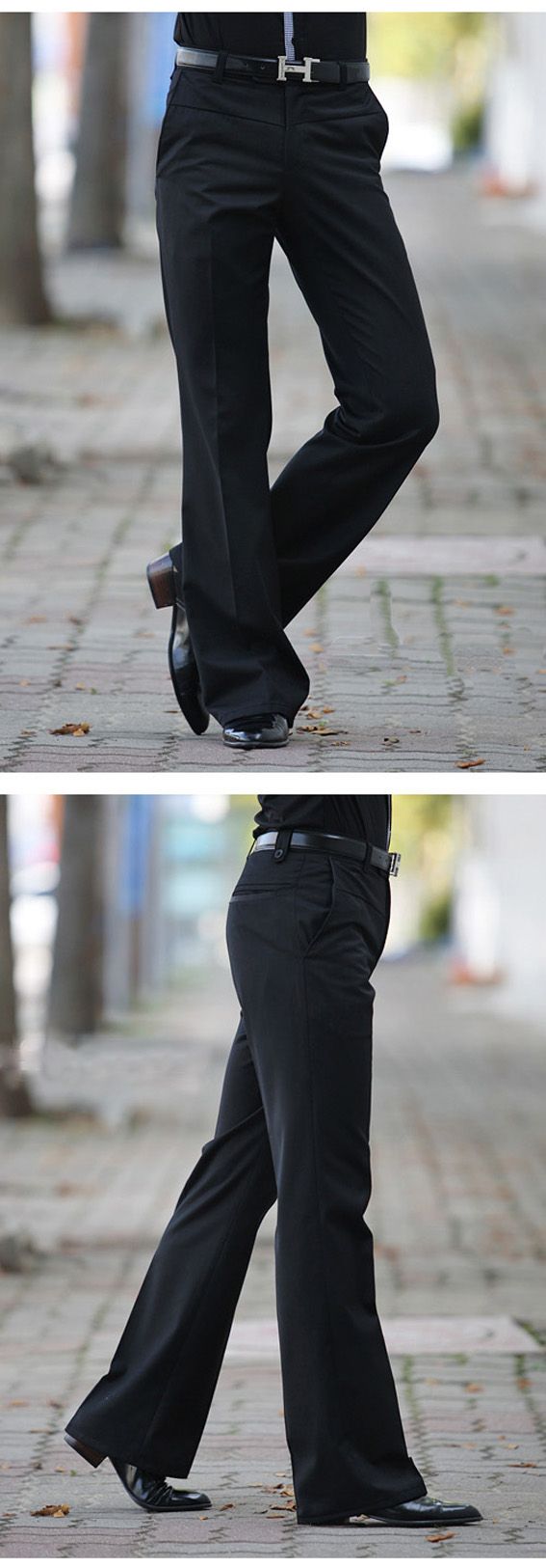Mens Flared Trousers Formal Pants Bell Bottom Pant Dance Suit Pants
