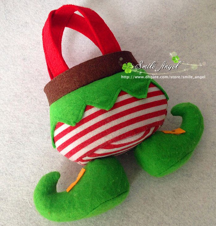2014 New Bags Xmas Gift Bags Elves Shaped Design Candy Bags Wedding Favor Boxes Beautiful Unique Sweet Bags Christmas Ornaments 