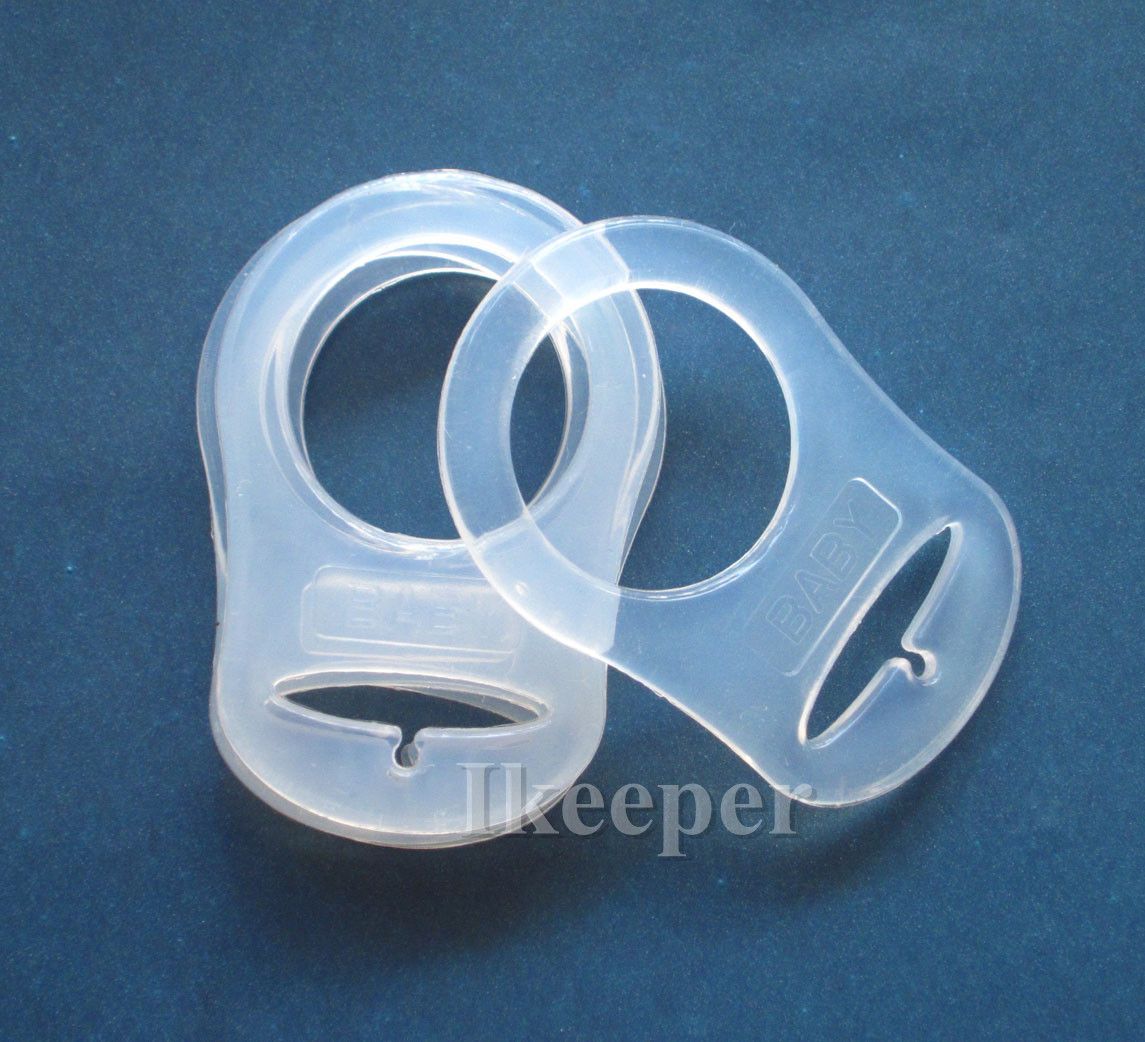 2020 Clear Silicone Adaptor / Nuk Button MAM Ring Dummy / Pacifier Clip