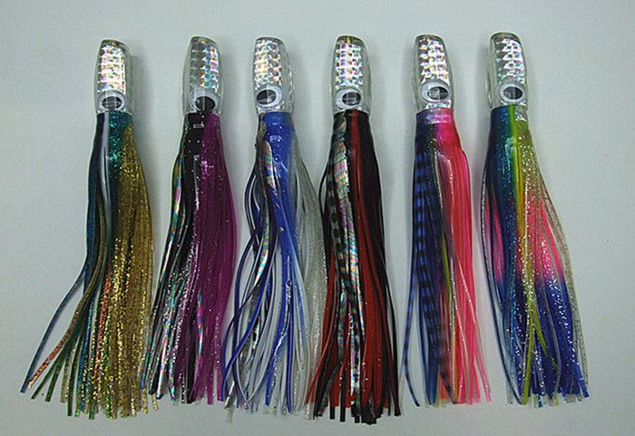 10 cali 170g głowicy żywicy z podwójnym ośmiornicowym spódnicą morską gry Trolling Fishing Lure Tune Bait Marlin Lure