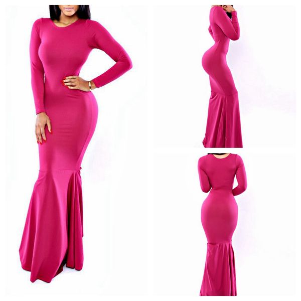 High Fashion Wholesale Pink Floor Length O Neck Sexy Bandage