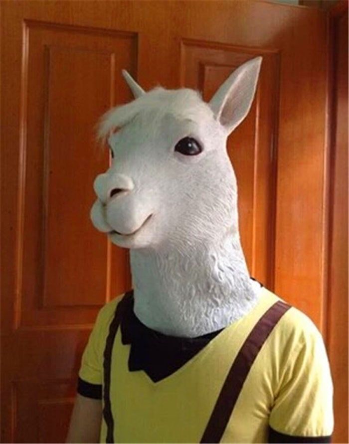 alpaca mask horse mask funny animal head latex mask party cosplay mask adult mask halloween costume theater prop novelty free shipping