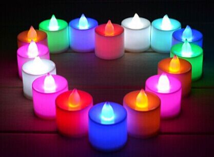 LED tealights de casamento luz de vela eletrônica evento de festa sem chamas tremeluzindo velas de plástico Home D￩cor colorido