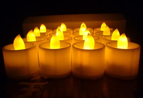 Led Düğün Tealights Elektronik Mum Işık Partisi Etkinlik Alevsiz Titreyen Pil Mumlar Plastik Ev D￩cor Renkli