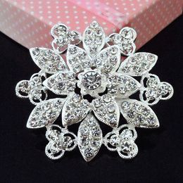 Fantastic Stunning Crystal Flower Women Brooch For Wedding Luxury Austria Crystals Women Party Hijab Pin Lady Gift Broaches