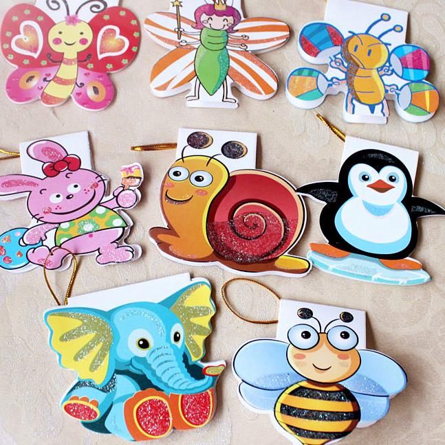 cartoon mini greeting card with gold hang strap childrens day card birthday card for kids