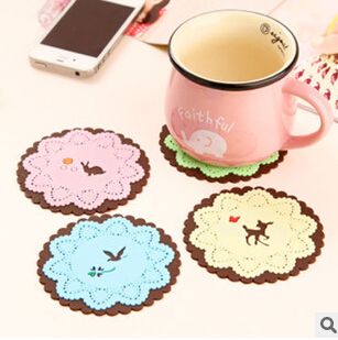 Groothandel - Heet schattig kleurrijke siliconen knop Coaster Cup Kussen Houder Drink placemat Mat Home