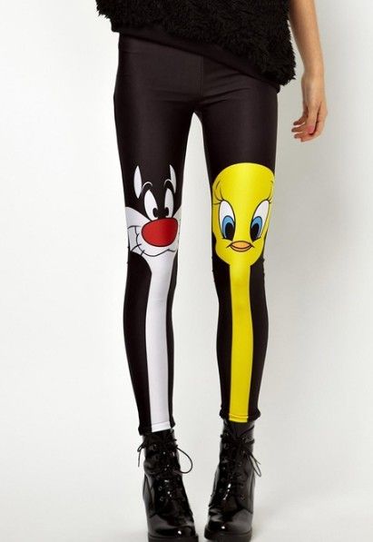 

EAST KNITTING BL-361 2014 New Fashion Women Clothing Cartoon Print Leggings Drop Shipping, Beige