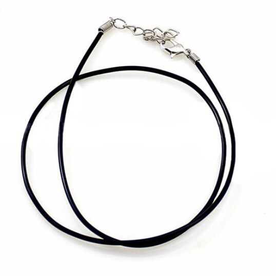 100 teile / los Black Gummi Schnur Halskette mit Hummerscheren für DIY Handwerk Modeschmuck 18 Zündel W4