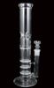 QB-003 glass water pipe with 3 honeycomb disk and splash guard