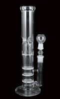 QB- 003 glass water pipe with 3 honeycomb disk and splash gua...