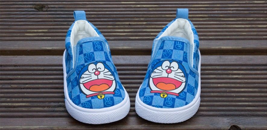 Children S Canvas Athletic Shoes  Kids Blue Doraemon  Shoes  