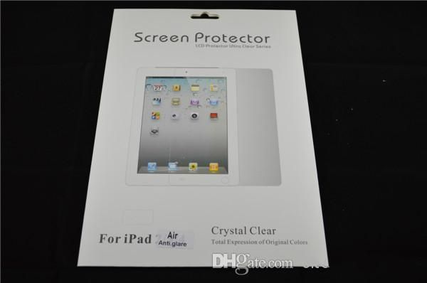 Groothandel - Crystal Clear / Anti-Glare Screen Protector Film Guard voor iPad Air DHL Gratis verzending Retail Pakket