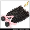 La onda profunda peruana teje extensiones de cabello humano 4pcs / lot 8 30 tramas de cabello de color natural a granel bellahair