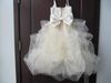 Real Image Champagne Kids Girl039s Pageant Dresses Big Bow Beads Spaghetti Straps Fashion Wedding Little Princess Ball Gown Flo7496586