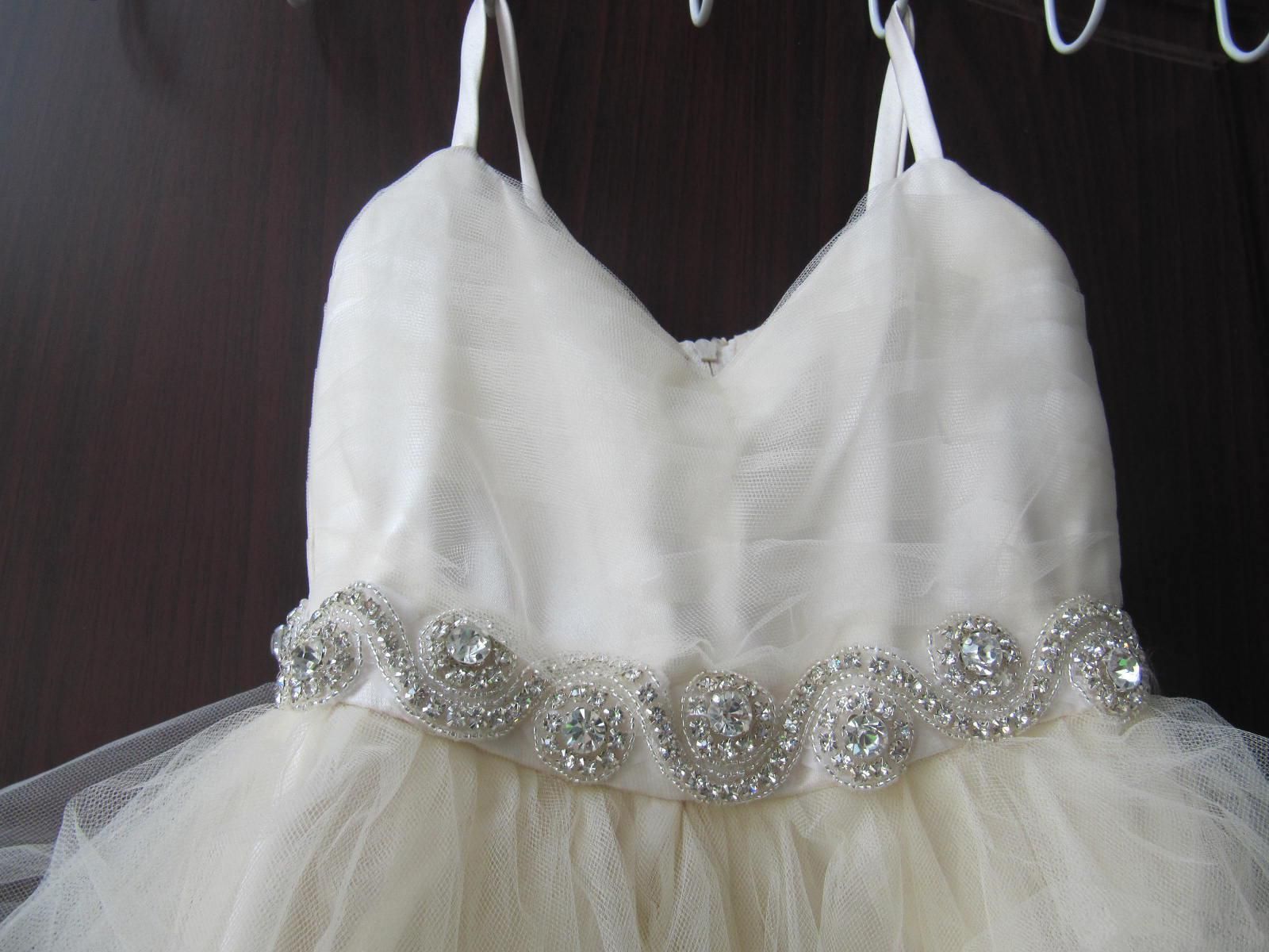 Real Image Champagne Kids Girl039s Pageant Dresses Big Bow Beads Spaghetti Straps Fashion Wedding Little Princess Ball Gown Flo7496586