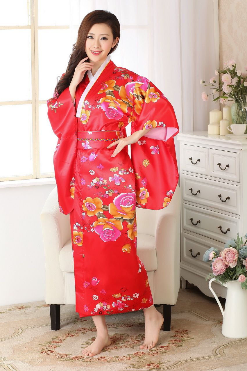 Shanghai Story Vintage Dress Japanese Womens Silk Satin Kimono Yukata ...