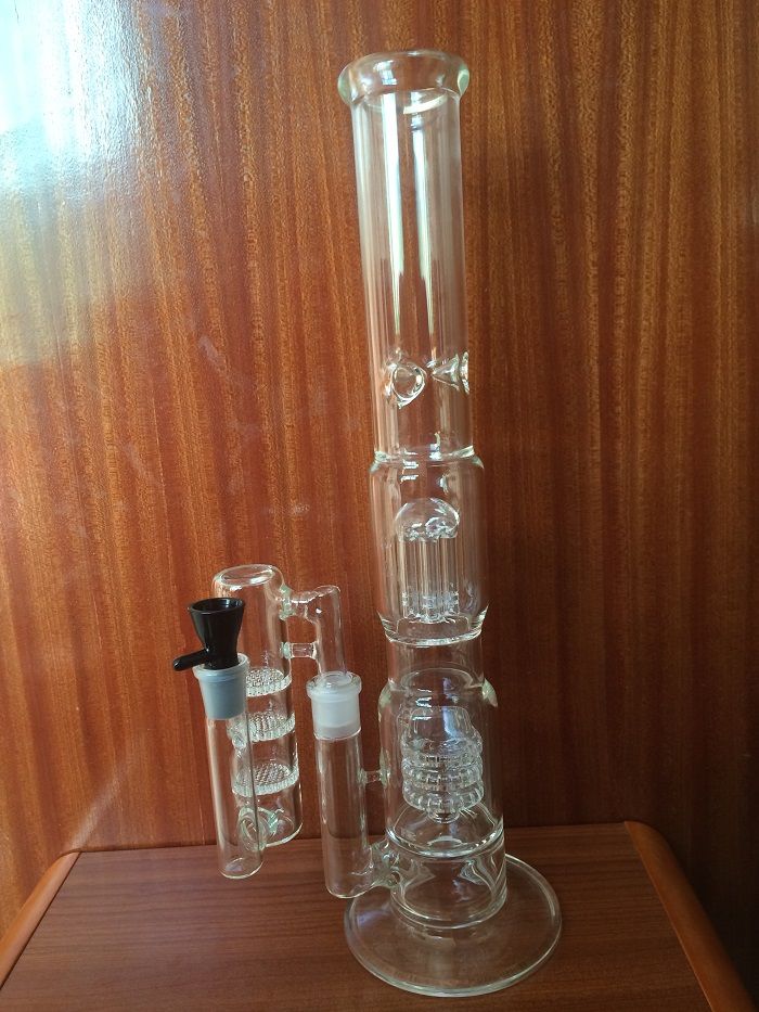 Glass Bong Water Pipe Vase Perc Percolator TRIPLE Disks