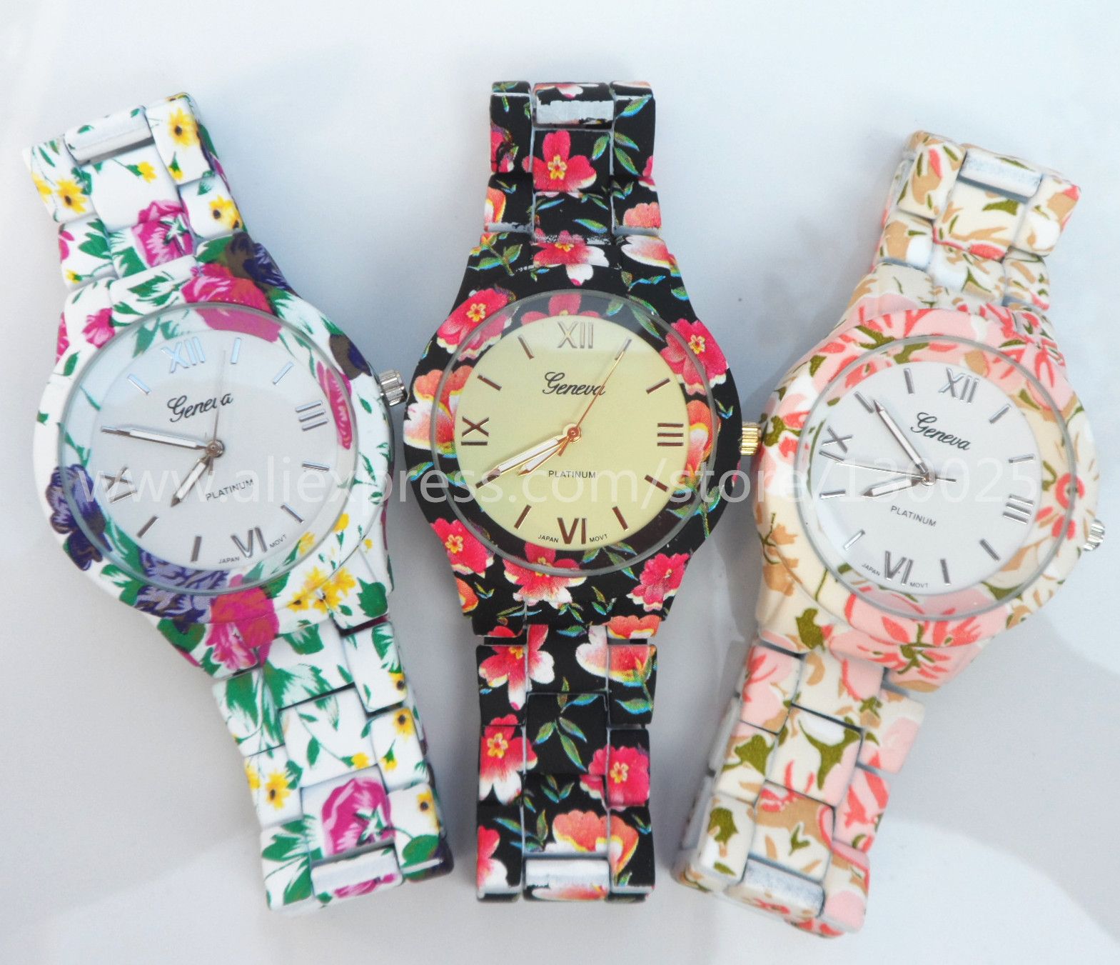 

Fashion Flower Geneva Watch for Women Floral Watch for Ladies Casual Watch Quartz Wristwatches, Customize
