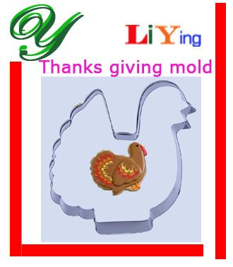 Thanksgiving day Turkey Mold fondant stand Cakes Mould Bakeware Cookie Maker Stainless steel Decorator kitchen tools
