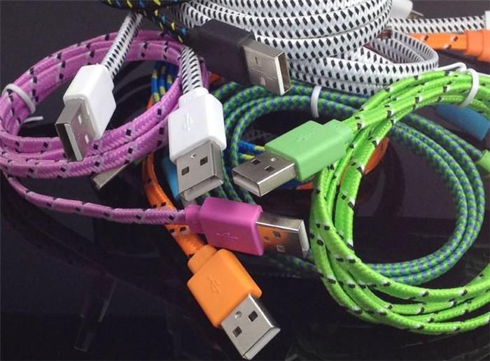 Vensonic Hemp Rope Micro USB Charger Charging Sync Data Cable Cord 1M 3FT 2M 6FT 3M 10FT For