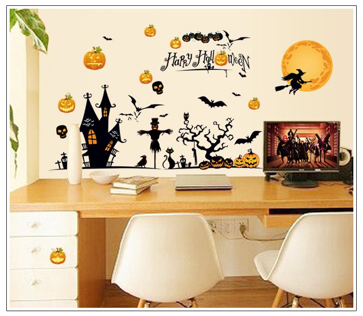 Large Halloween Decorations Wall Sticker Art Decorative Wall Decals