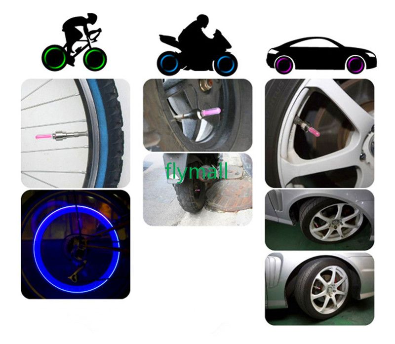 LED Flash Tyre Bike Wheel Valve Cap Light Car Bike Bicycle Motorbicycle
